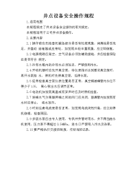 井点设备安全操作规程