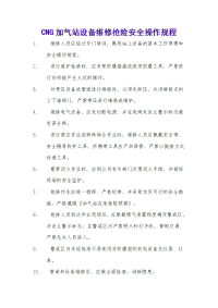CNG加气站设备维修抢险安全操作规程