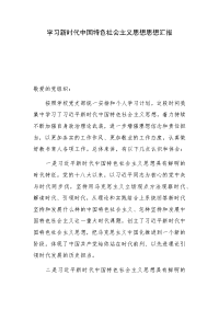 学习新时代中国特色社会主义思想思想汇报