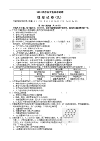 2013高考百天仿真冲刺卷（理综试卷九）