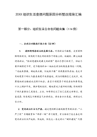 20XX组织生活查摆问题原因分析整改措施汇编