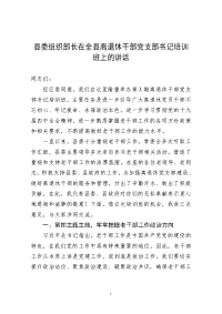 县委组织部长在全县离退休干部党支部书记培训班上的讲话