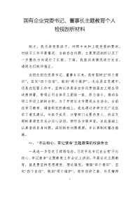 国有企业党委书记、董事长主题教育个人检视剖析材料