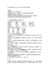 四川省南充市2020年中考语文试卷（解析版）