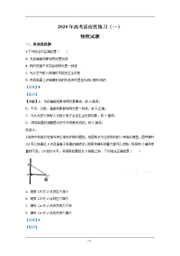 山东省烟台市2020届高三下学期高考适应性练习（一）物理试题 Word版含解析