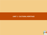 2020新教材高中英语UNIT1CulturalHeritage课件新人教版第二册