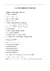攀枝花市2016年中考数学卷