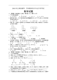 2010年云南省普洱市中考数学试题