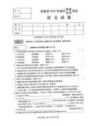 2020年青海省中考语文卷（PDF版、无答案）