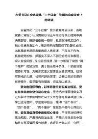 市委书记在全省深化“三个以案”警示教育座谈会上的讲话