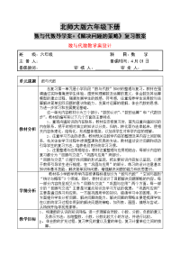 北师大版六年级下册数与代数导学案+《解决问题的策略》复习教案