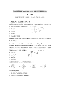 云南省新平县三中2019-2020学年高二上学期期中考试物理试题