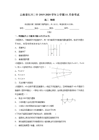 云南省江川二中2019-2020学年高二上学期11月月考物理试题