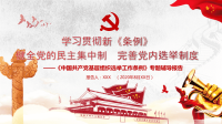 中国共产党基层组织选举工作条例专题辅导报告