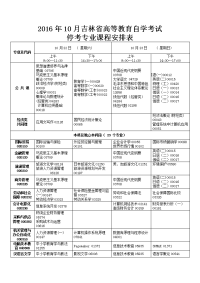 2016年高等教育自学考试安排表