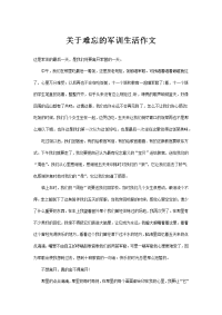 关于难忘的军训生活作文