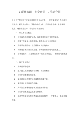 某项目部职工安全合同-劳动合同