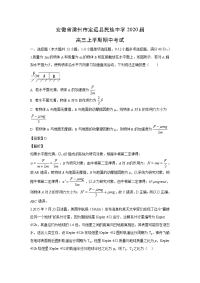 【物理】安徽省滁州市定远县民族中学2020届高三上学期期中考试试题（解析版）