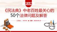 民法典中老百姓最关心的50个法律问题普法宪法民法宣传PPT