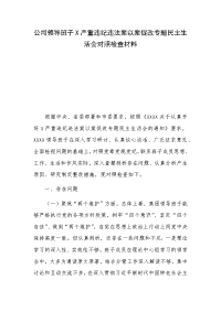 公司领导班子X严重违纪违法案以案促改专题民主生活会对照检查材料