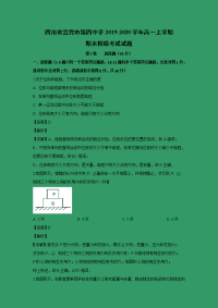 【物理】四川省宜宾市第四中学2019-2020学年高一上学期期末模拟考试试题 （解析版）