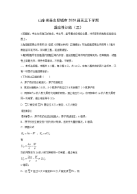 【物理】山东省泰安肥城市2020届高三下学期适应性训练（三）试题（解析版）