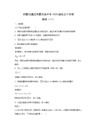 【物理】内蒙古通辽市蒙古族中学2020届高三下学期模拟（一）试题（解析版）