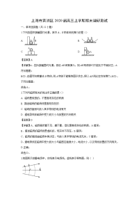 【物理】上海市黄浦区2020届高三上学期期末调研测试试题（解析版）