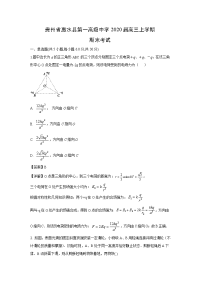 【物理】贵州省惠水县第一高级中学2020届高三上学期期末考试试题（解析版）