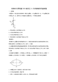 【物理】河南省九师联盟2020届高三11月质量检测巩固试题（解析版）