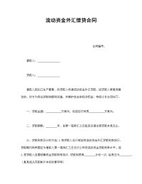 流动资金外汇借贷合同