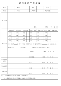 试用期满考核表