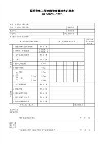 配筋砌体工程检验批质量验收记录表