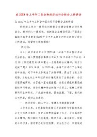 精编在20XX年上半年工作会和经济运行分析会上的讲话（三）