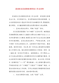 精编某消防支队疫情防控阶段工作总材料（三）