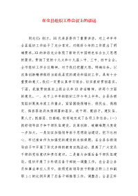 精编在全县组织工作会议上的讲话（二）