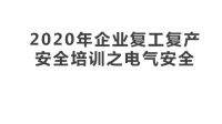 2020年企业复工复产安全培训（电气安全）