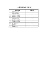 主要财务指标分析表