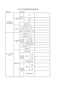 职工养老保险情况调查表