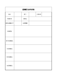 薪酬变动申请表