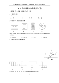 2019年广东深圳卷（试题）