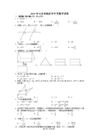 2019年山东省临沂市中考数学试卷
