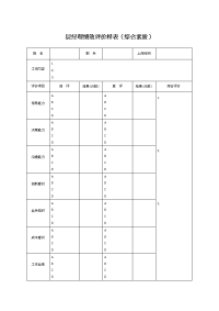 层经理绩效评价样表（综合素质）