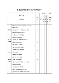 中高层经理绩效评价表