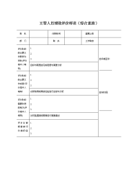 主管人员绩效评价样表