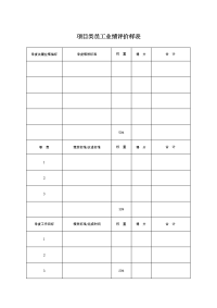 项目类员工业绩评价样表