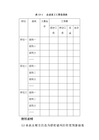 表13-1   企业员工工资信息表