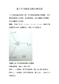 【物理】2019届二轮复习求3个力的合力的6种方法学案（全国通用）