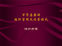 百货店集团组织管理及运营模式设计方案