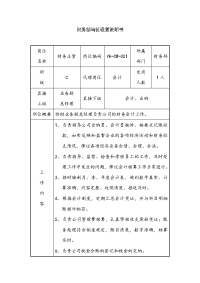 ____公司财务部岗位设置说明书